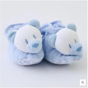 Pantufa atoalhada urso azul - Zip Toys