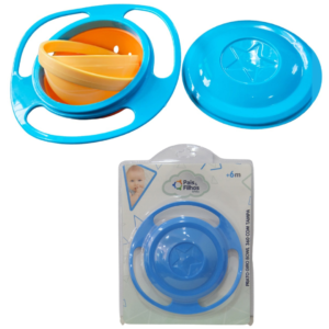 Prato giro bowl 360 com tampa azul - Pais e Filhos