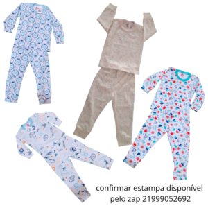 Conjunto pijama manga longa estampado tam. 1 - Ticos e Ticas
